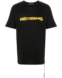 schwarzes bedrucktes T-Shirt mit einem Rundhalsausschnitt von Mastermind Japan