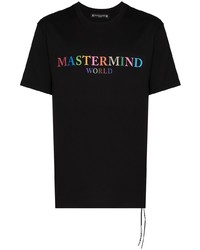 schwarzes bedrucktes T-Shirt mit einem Rundhalsausschnitt von Mastermind Japan