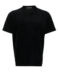 schwarzes bedrucktes T-Shirt mit einem Rundhalsausschnitt von Mastermind Japan