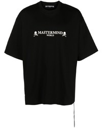 schwarzes bedrucktes T-Shirt mit einem Rundhalsausschnitt von Mastermind Japan