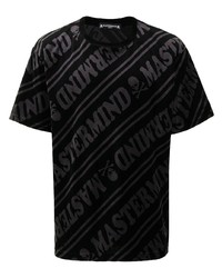 schwarzes bedrucktes T-Shirt mit einem Rundhalsausschnitt von Mastermind World