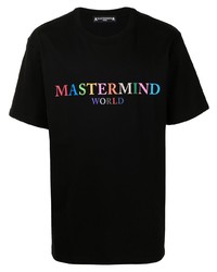 schwarzes bedrucktes T-Shirt mit einem Rundhalsausschnitt von Mastermind World