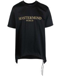 schwarzes bedrucktes T-Shirt mit einem Rundhalsausschnitt von Mastermind World