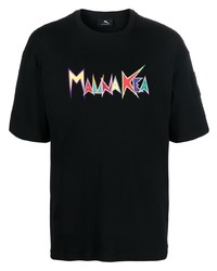 schwarzes bedrucktes T-Shirt mit einem Rundhalsausschnitt von Mauna Kea