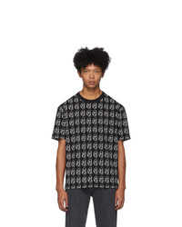 schwarzes bedrucktes T-Shirt mit einem Rundhalsausschnitt von McQ Alexander McQueen