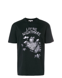 schwarzes bedrucktes T-Shirt mit einem Rundhalsausschnitt von McQ Alexander McQueen