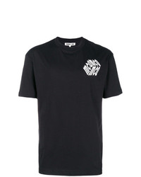 schwarzes bedrucktes T-Shirt mit einem Rundhalsausschnitt von McQ Alexander McQueen