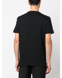 schwarzes bedrucktes T-Shirt mit einem Rundhalsausschnitt von Versace