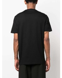 schwarzes bedrucktes T-Shirt mit einem Rundhalsausschnitt von Versace