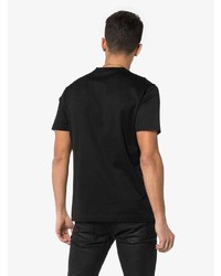 schwarzes bedrucktes T-Shirt mit einem Rundhalsausschnitt von Versace