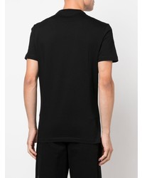 schwarzes bedrucktes T-Shirt mit einem Rundhalsausschnitt von Versace