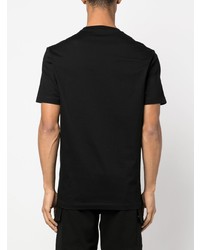 schwarzes bedrucktes T-Shirt mit einem Rundhalsausschnitt von Versace