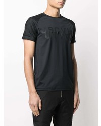 schwarzes bedrucktes T-Shirt mit einem Rundhalsausschnitt von Just Cavalli