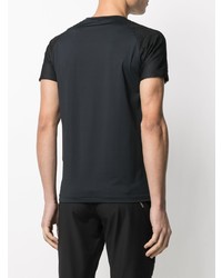 schwarzes bedrucktes T-Shirt mit einem Rundhalsausschnitt von Just Cavalli