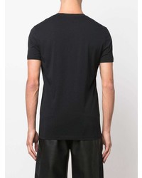 schwarzes bedrucktes T-Shirt mit einem Rundhalsausschnitt von Balmain