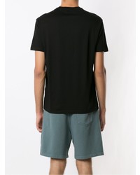 schwarzes bedrucktes T-Shirt mit einem Rundhalsausschnitt von Armani Exchange