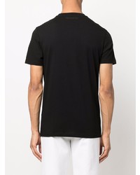 schwarzes bedrucktes T-Shirt mit einem Rundhalsausschnitt von Karl Lagerfeld