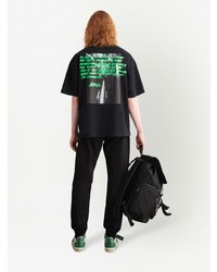 schwarzes bedrucktes T-Shirt mit einem Rundhalsausschnitt von Off-White