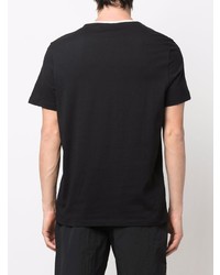 schwarzes bedrucktes T-Shirt mit einem Rundhalsausschnitt von Michael Kors