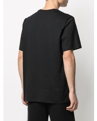 schwarzes bedrucktes T-Shirt mit einem Rundhalsausschnitt von MSGM