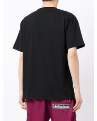 schwarzes bedrucktes T-Shirt mit einem Rundhalsausschnitt von A Bathing Ape