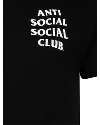 schwarzes bedrucktes T-Shirt mit einem Rundhalsausschnitt von Anti Social Social Club