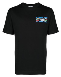 schwarzes bedrucktes T-Shirt mit einem Rundhalsausschnitt von Missoni
