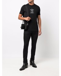 schwarzes bedrucktes T-Shirt mit einem Rundhalsausschnitt von Givenchy