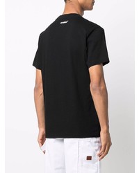 schwarzes bedrucktes T-Shirt mit einem Rundhalsausschnitt von Off-White