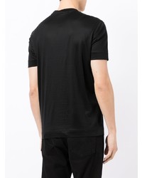 schwarzes bedrucktes T-Shirt mit einem Rundhalsausschnitt von Emporio Armani