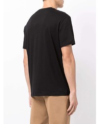 schwarzes bedrucktes T-Shirt mit einem Rundhalsausschnitt von Armani Exchange