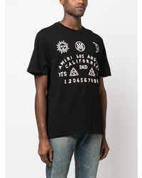 schwarzes bedrucktes T-Shirt mit einem Rundhalsausschnitt von Amiri