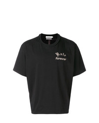 schwarzes bedrucktes T-Shirt mit einem Rundhalsausschnitt von Mr. Completely