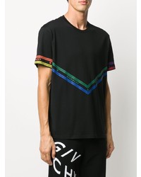 schwarzes bedrucktes T-Shirt mit einem Rundhalsausschnitt von Givenchy