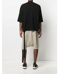 schwarzes bedrucktes T-Shirt mit einem Rundhalsausschnitt von Rick Owens DRKSHDW