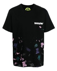 schwarzes bedrucktes T-Shirt mit einem Rundhalsausschnitt von #Mumofsix