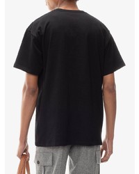 schwarzes bedrucktes T-Shirt mit einem Rundhalsausschnitt von JW Anderson