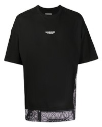 schwarzes bedrucktes T-Shirt mit einem Rundhalsausschnitt von Musium Div.