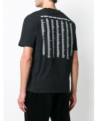 schwarzes bedrucktes T-Shirt mit einem Rundhalsausschnitt von McQ Alexander McQueen