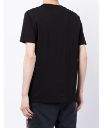 schwarzes bedrucktes T-Shirt mit einem Rundhalsausschnitt von Alpha Industries