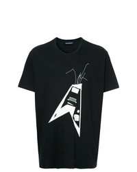schwarzes bedrucktes T-Shirt mit einem Rundhalsausschnitt von Neil Barrett