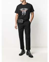 schwarzes bedrucktes T-Shirt mit einem Rundhalsausschnitt von Givenchy