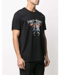 schwarzes bedrucktes T-Shirt mit einem Rundhalsausschnitt von Givenchy