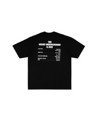 schwarzes bedrucktes T-Shirt mit einem Rundhalsausschnitt von Supreme