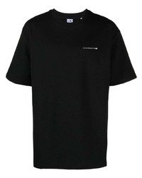schwarzes bedrucktes T-Shirt mit einem Rundhalsausschnitt von Nn07