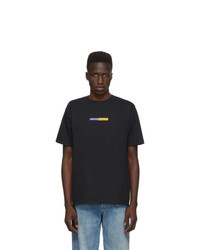 schwarzes bedrucktes T-Shirt mit einem Rundhalsausschnitt von Noah NYC