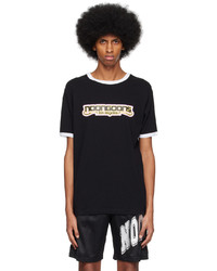 schwarzes bedrucktes T-Shirt mit einem Rundhalsausschnitt von Noon Goons