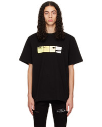 schwarzes bedrucktes T-Shirt mit einem Rundhalsausschnitt von Noon Goons