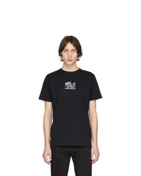 schwarzes bedrucktes T-Shirt mit einem Rundhalsausschnitt von Norse Projects