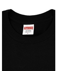 schwarzes bedrucktes T-Shirt mit einem Rundhalsausschnitt von Supreme